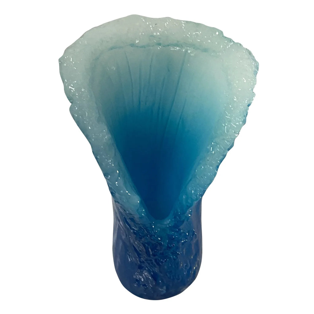 Sea Wave Vase, Wavy Vase Resin Blue Wavy