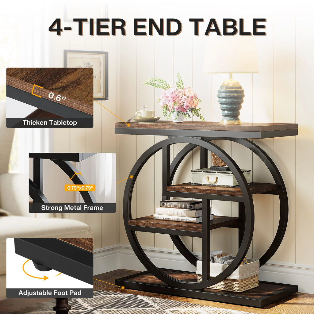 Tribesigns End Table , 4-Tier Narrow