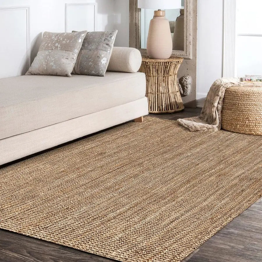 Pata Hand Woven Chunky Jute Natural Indoor Area Rug, 3x5