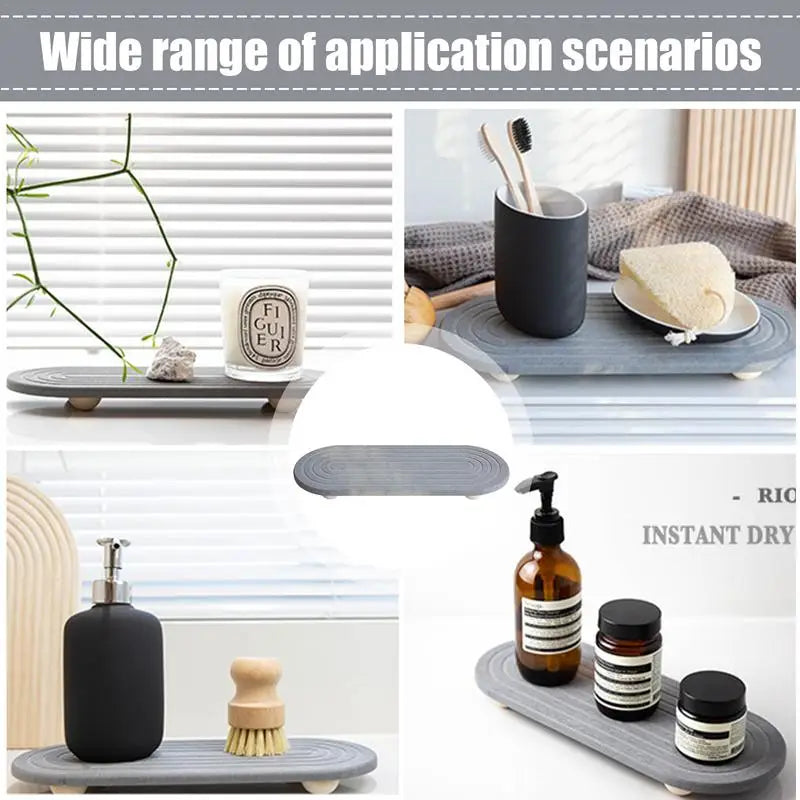 Diatom Mud Water-Absorbing Stone Tray, Absorbent Diatomite, Quick Drying Coasters