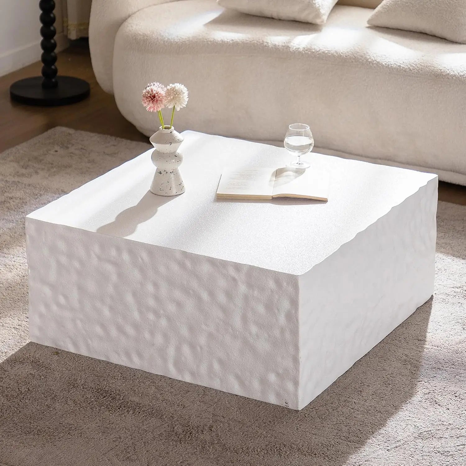 31.5" White Round Coffee Table