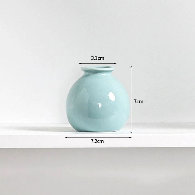 1-10PCS Mini Flower Vase Cute Rice Ball Ceramic Bud Vases Onigiri Hydroponic