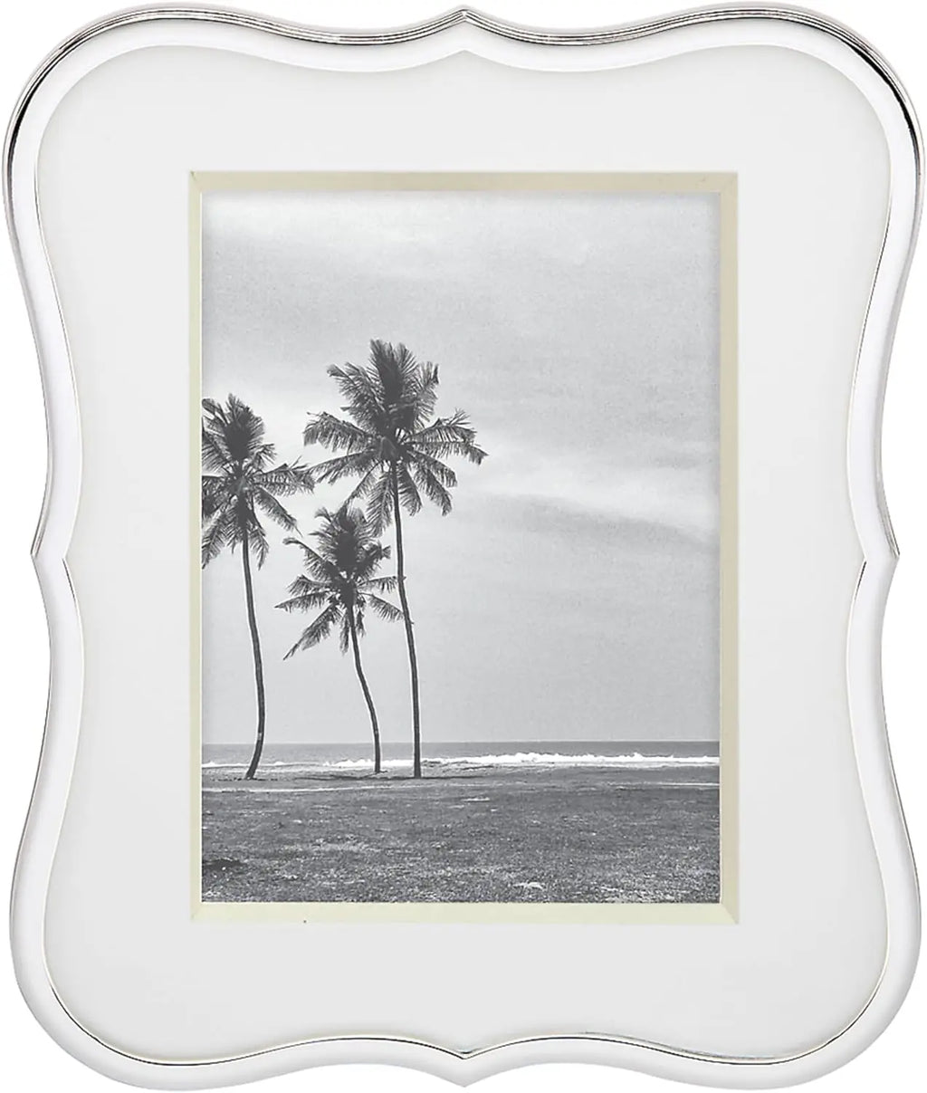 Elegant 5" x 7" Silver Picture Frame with Curved Crown Design, Perfect for Home Decor and Gifts