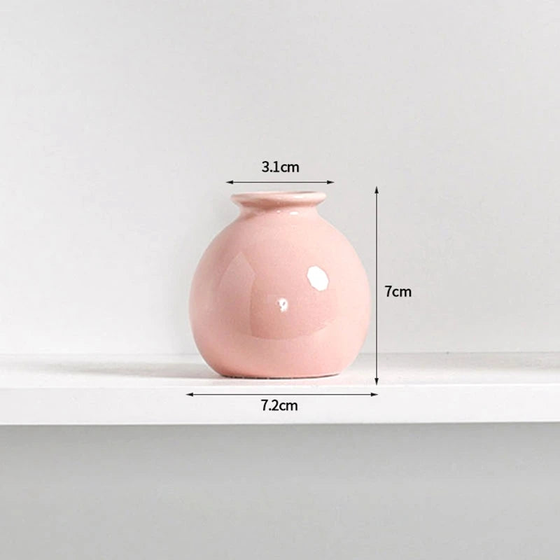 1-10PCS Mini Flower Vase Cute Rice Ball Ceramic Bud Vases Onigiri Hydroponic