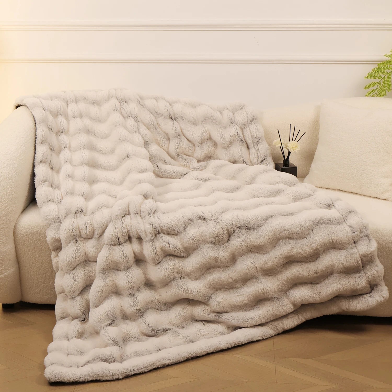 Rosekind Soft FAUX RABBIT Fleece Throw , Faux Fur Blanket