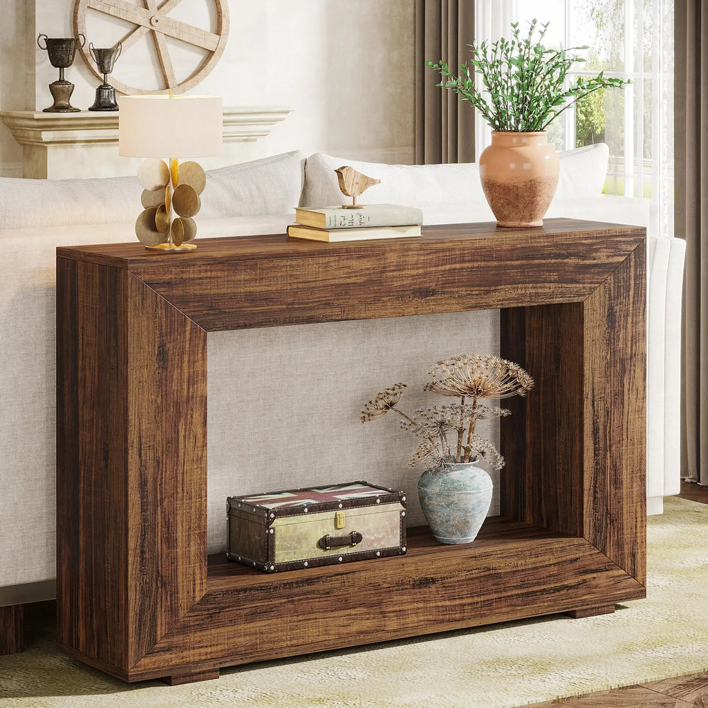 Tribesigns 47" Farmhouse Console Table with Storage,