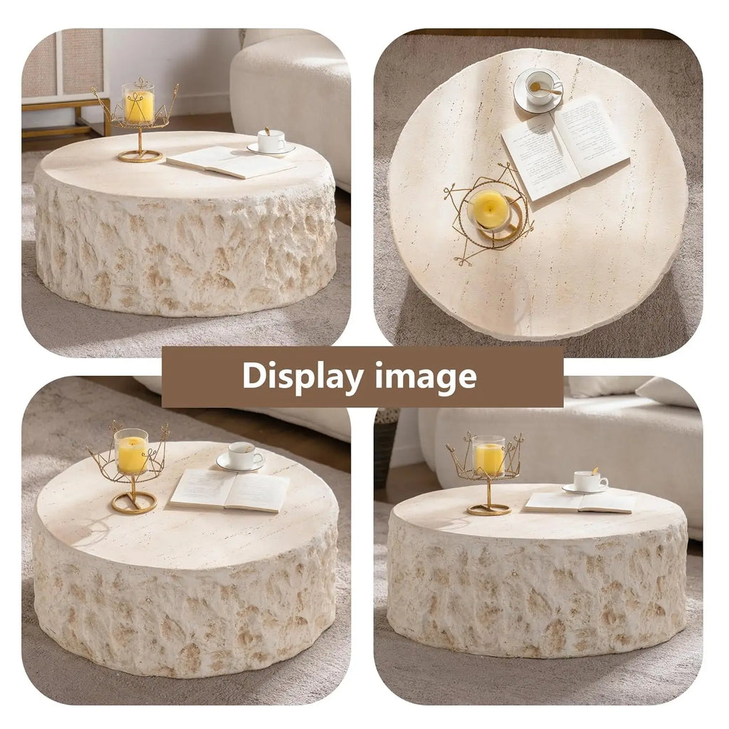 31.5" White Round Coffee Table