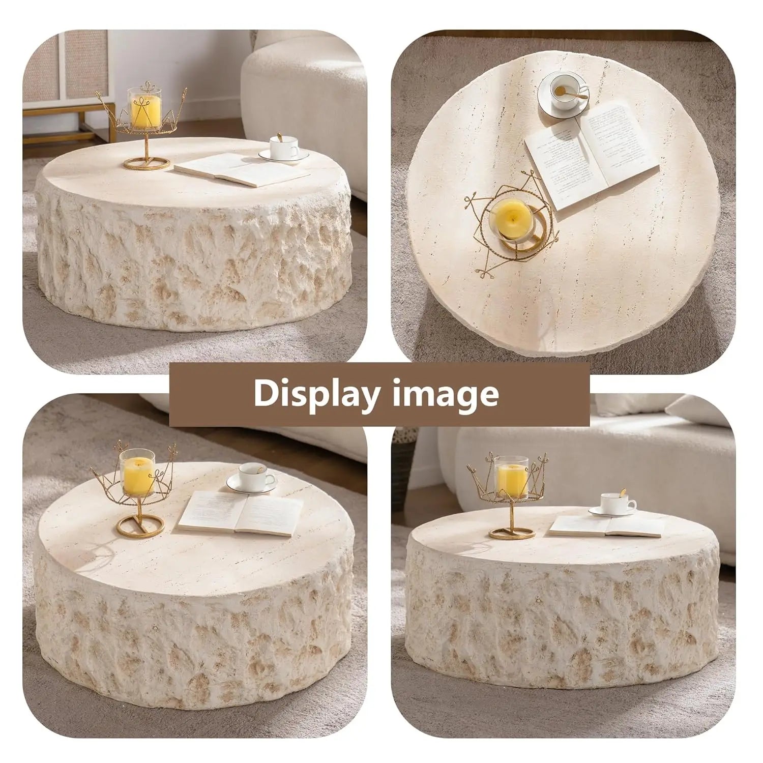 31.5" White Round Coffee Table