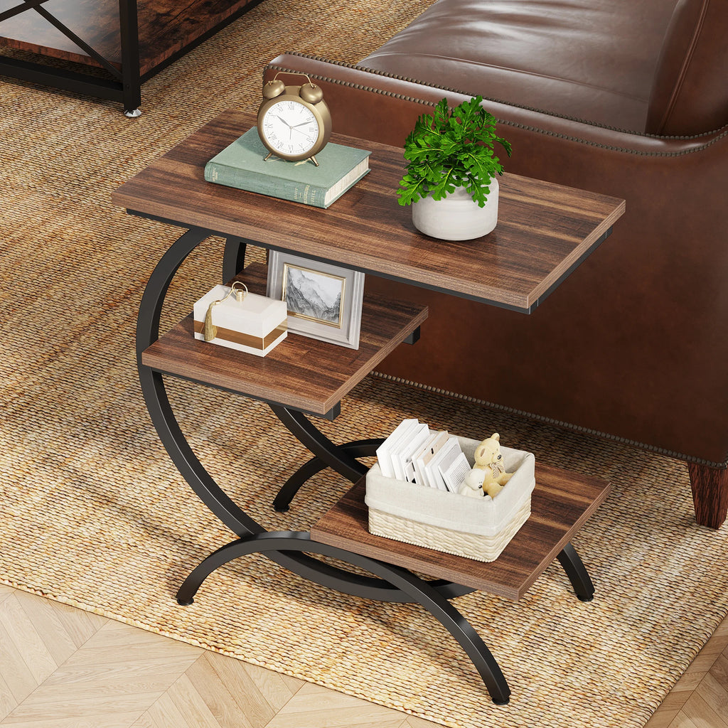 Tribesigns C-Shaped d Table,Wood