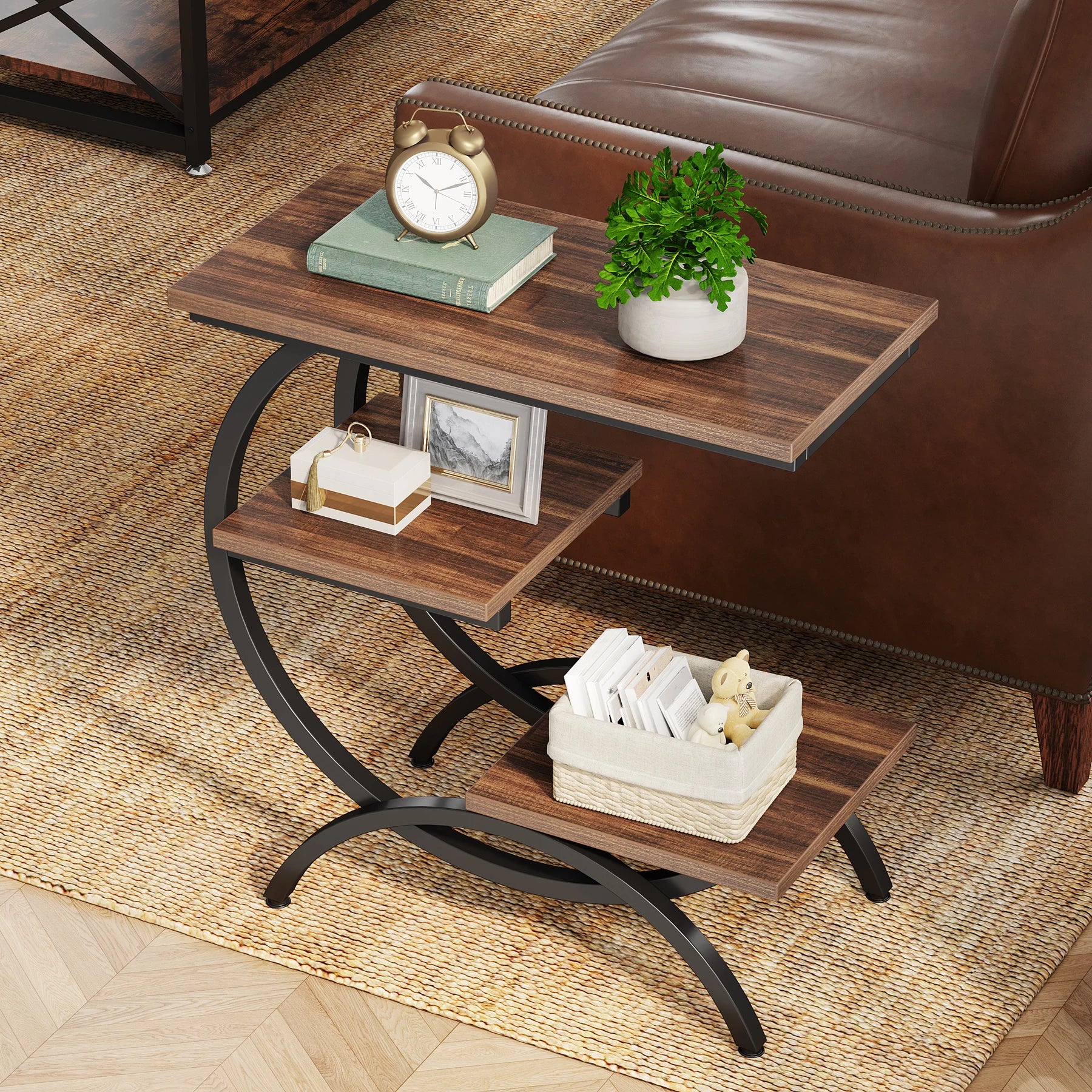 Tribesigns C-Shaped d Table,Wood