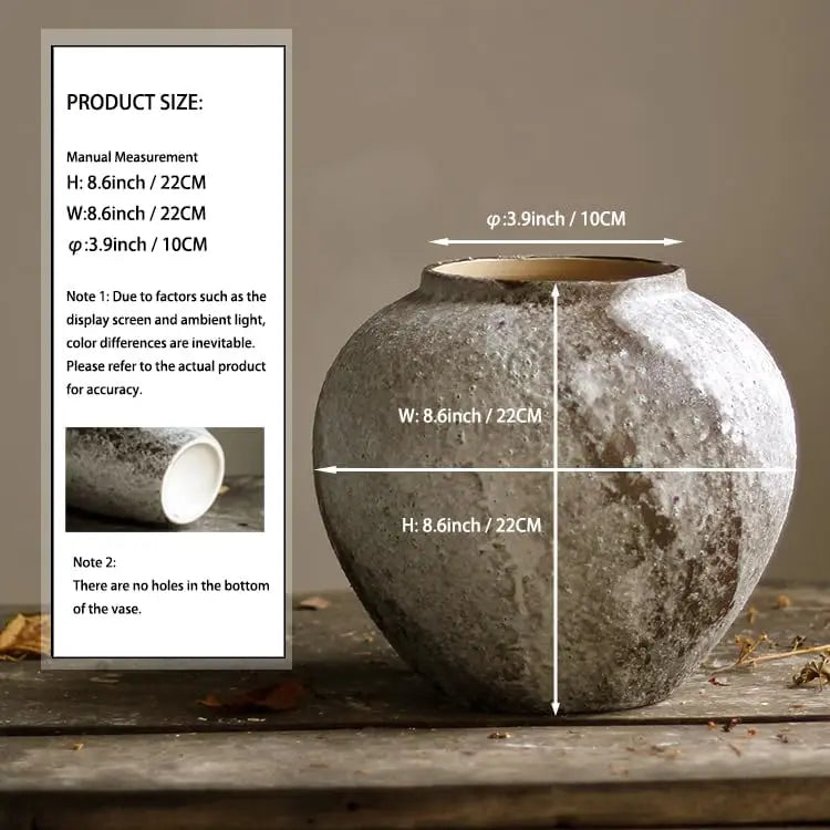 Rustic Ceramic Tall Floor Vase
