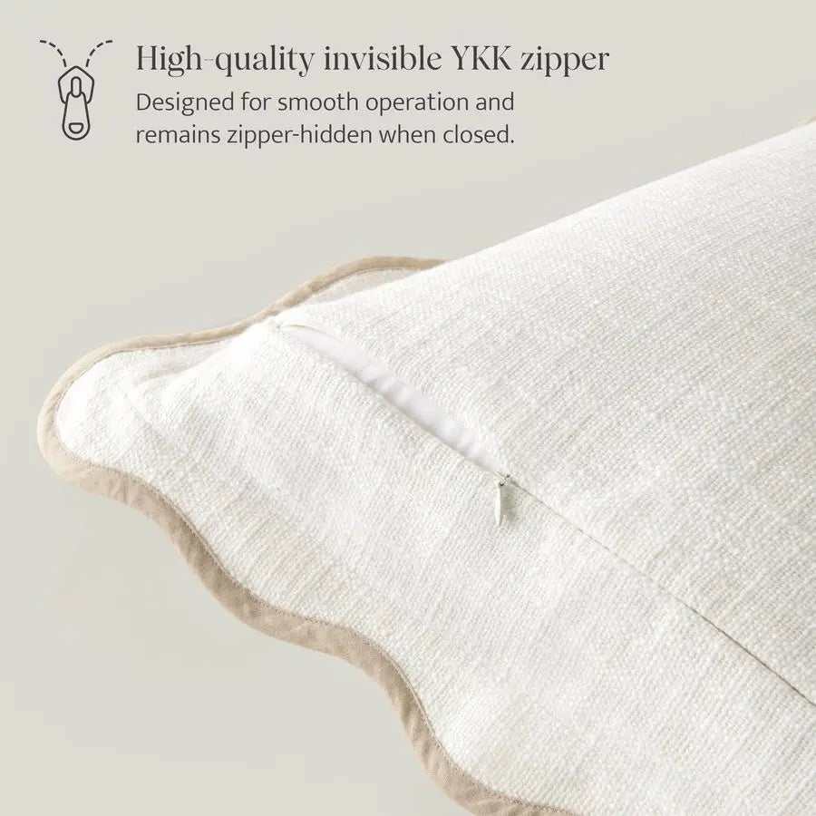 Stitch Scalloped Decorative Throw Pillow Cover