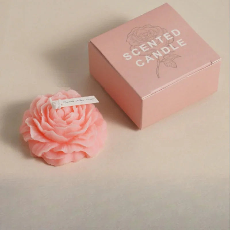 3D Peony Aromatherapy Candle - Creative Flower Shape