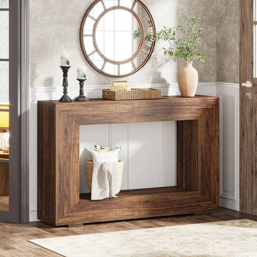 Tribesigns 47" Farmhouse Console Table with Storage,