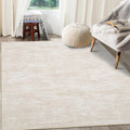 8x10 Washable Non-Slip Abstract Area Rug- Beige