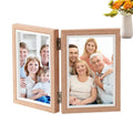 Three Photo Frame Rustic Folding Triple Photo Frame Family Picture Collage Hinged Folding 4x6 Three Opening Photo
