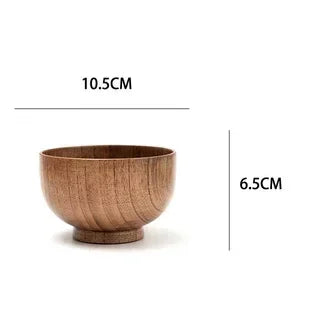 Japanese Style Wooden Bowl Jujube WoodenRound Rice Tableware