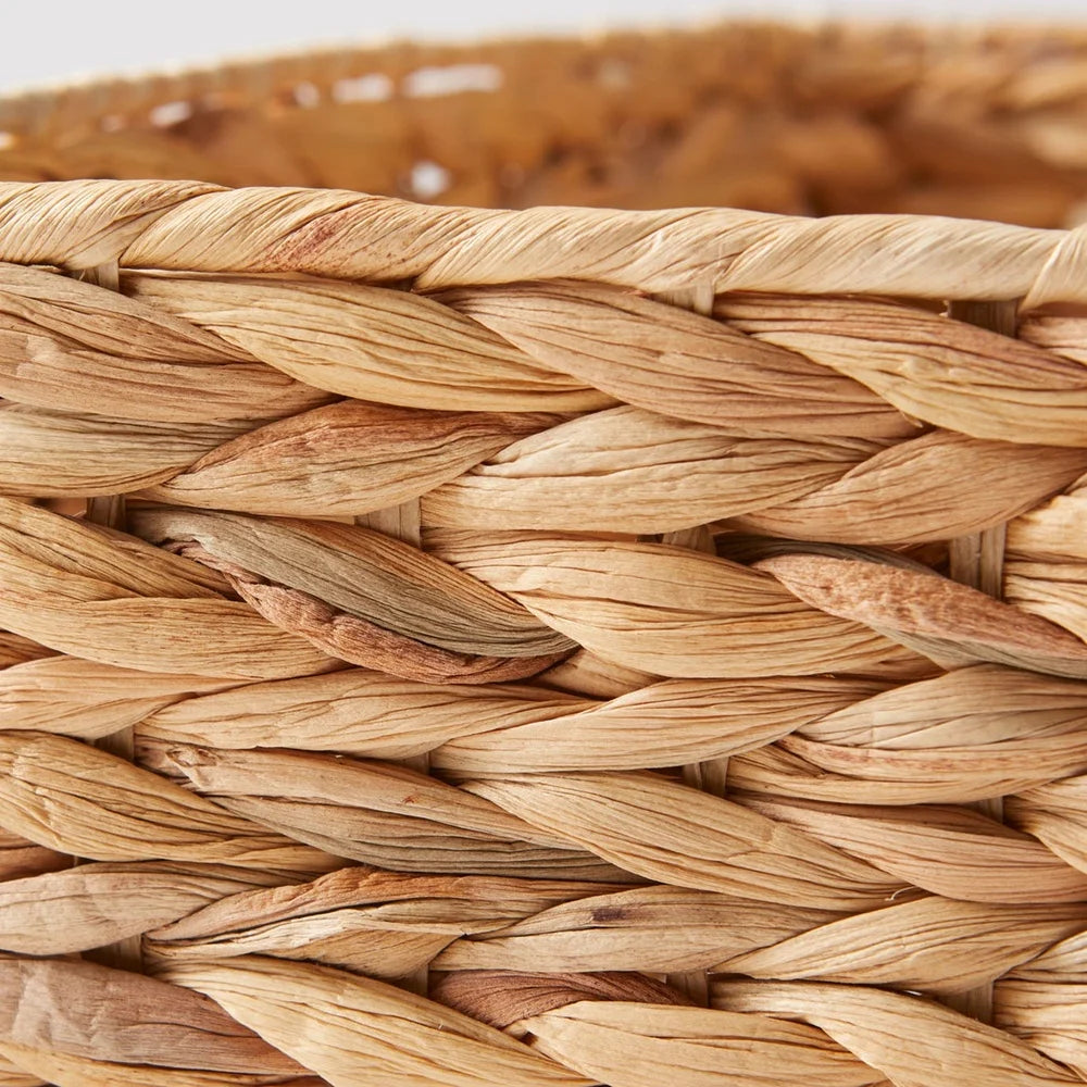 Natural Hyacinth Basket with Lid Storage Organizer Handmade Woven BaskeStorage