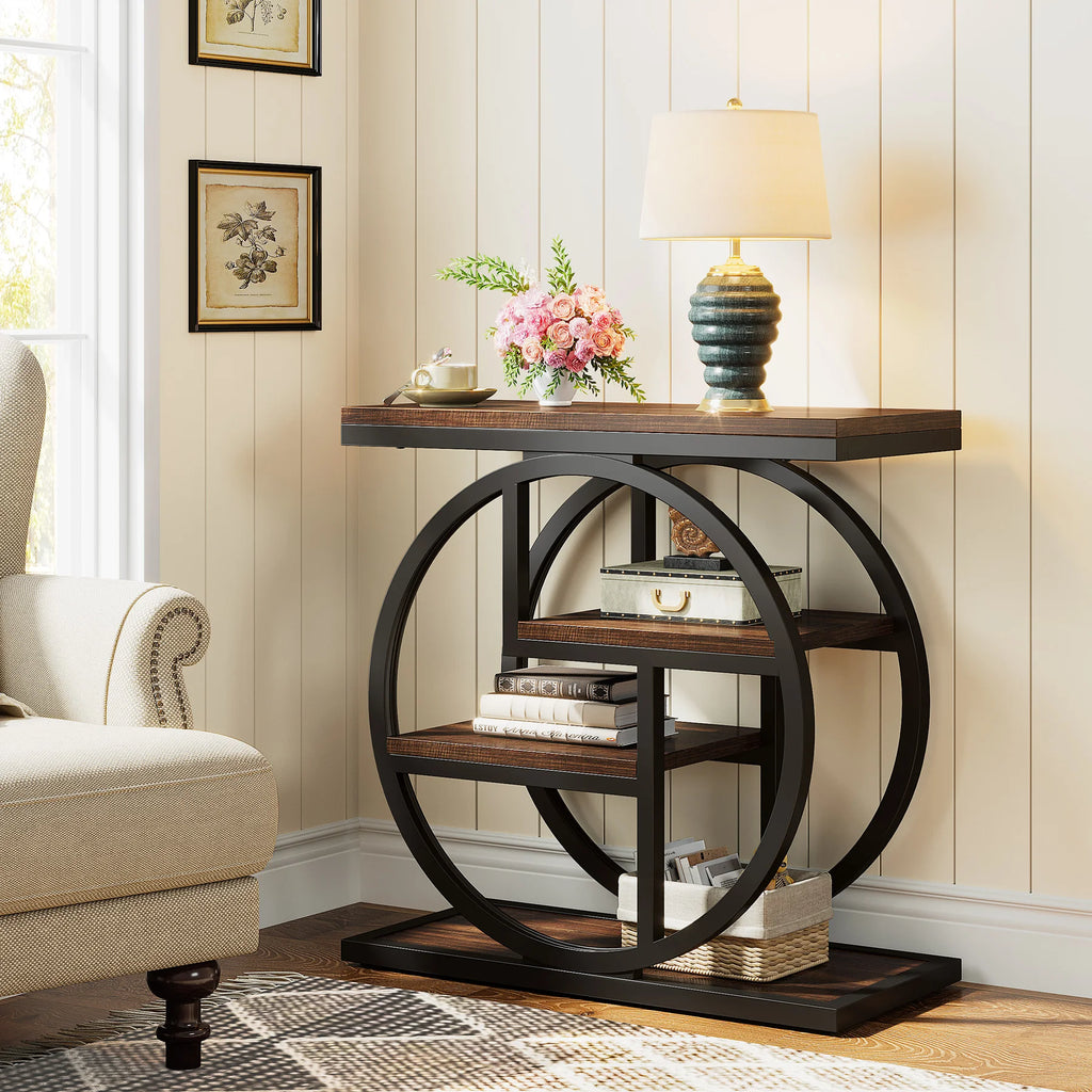 Tribesigns End Table , 4-Tier Narrow