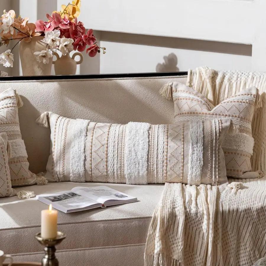 14x36 Lumbar Pillow Cover for Bed, Rectangular