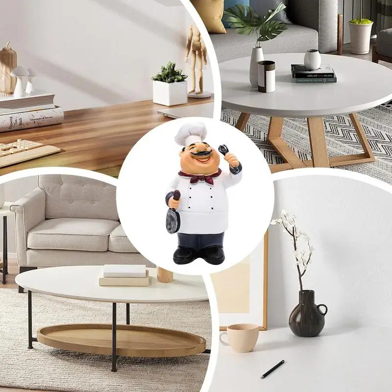 Chef Figurine Decor Resin Statue Ornament Small Statue