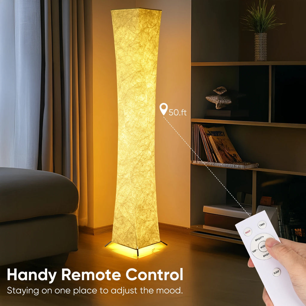 Soft Light Floor Lamp, 52" SimpleSlim Warm Light 3000K LED Tyvek Fabric Shade Standing Lamp