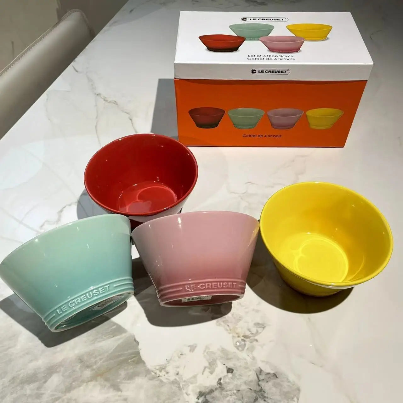 Le Creuset 6 and 7.5 Pastel Collection Ceramic Bowls, Heat-Resistant Dessert Prep Bowls, Non-Stick Glazed Stoneware