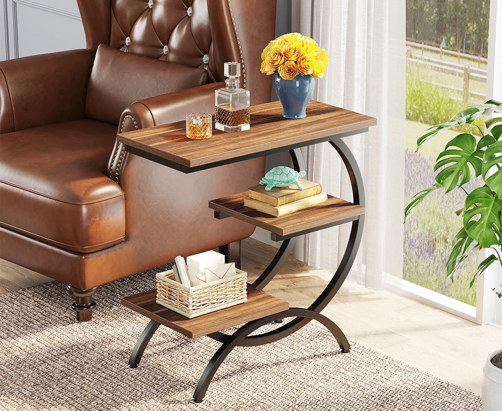 Tribesigns C-Shaped d Table,Wood