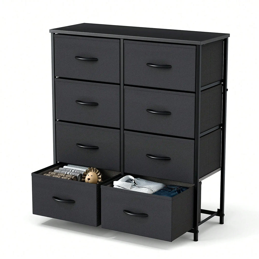 Tall Dresser With 8 Fabric Drawers Organizer Units, Chest Of Drawers