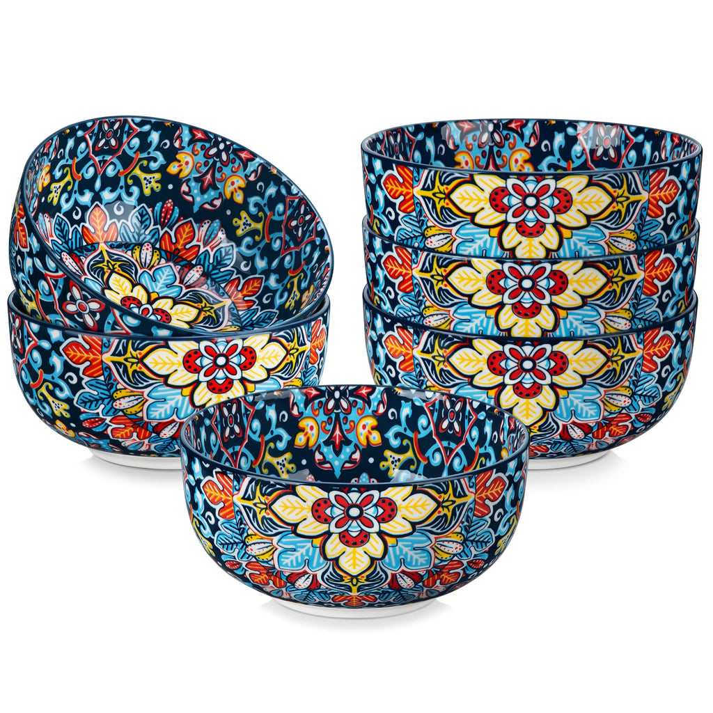 vancasso 6/12 Piece Cereal Bowls Set 28 Oz Bohemian style for Salad/Pasta/Rice/Oatmeal/Fruit/Cereal for  6