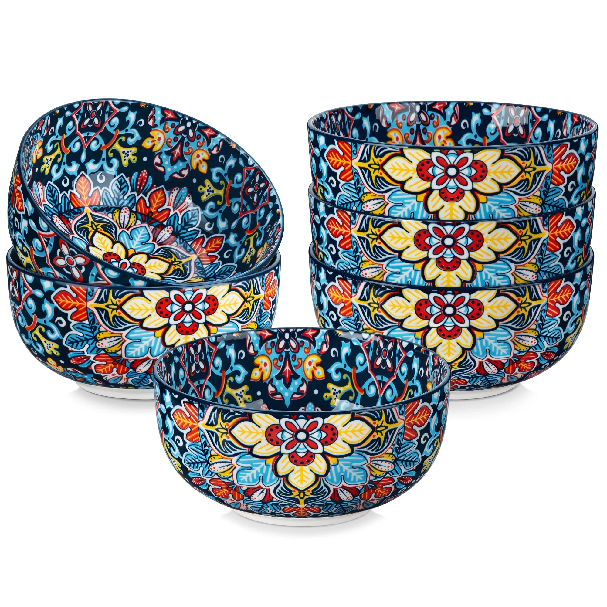 vancasso 6/12 Piece Cereal Bowls Set 28 Oz Bohemian style for Salad/Pasta/Rice/Oatmeal/Fruit/Cereal for  6