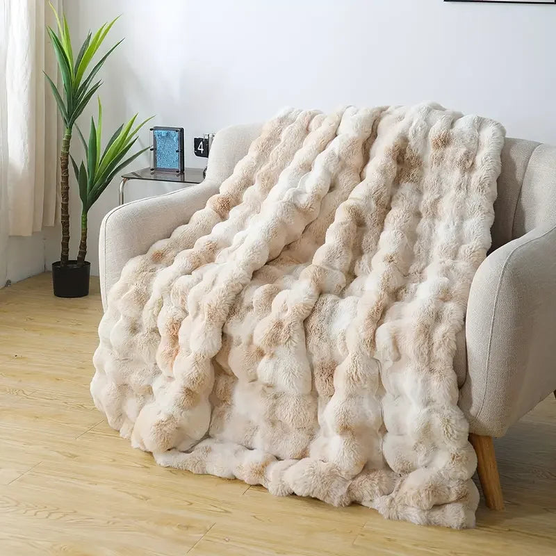[Cozy|Faux Rabbit] Soft, Warm, 1pc Cozy Faux Rabbit Fleece Blanket