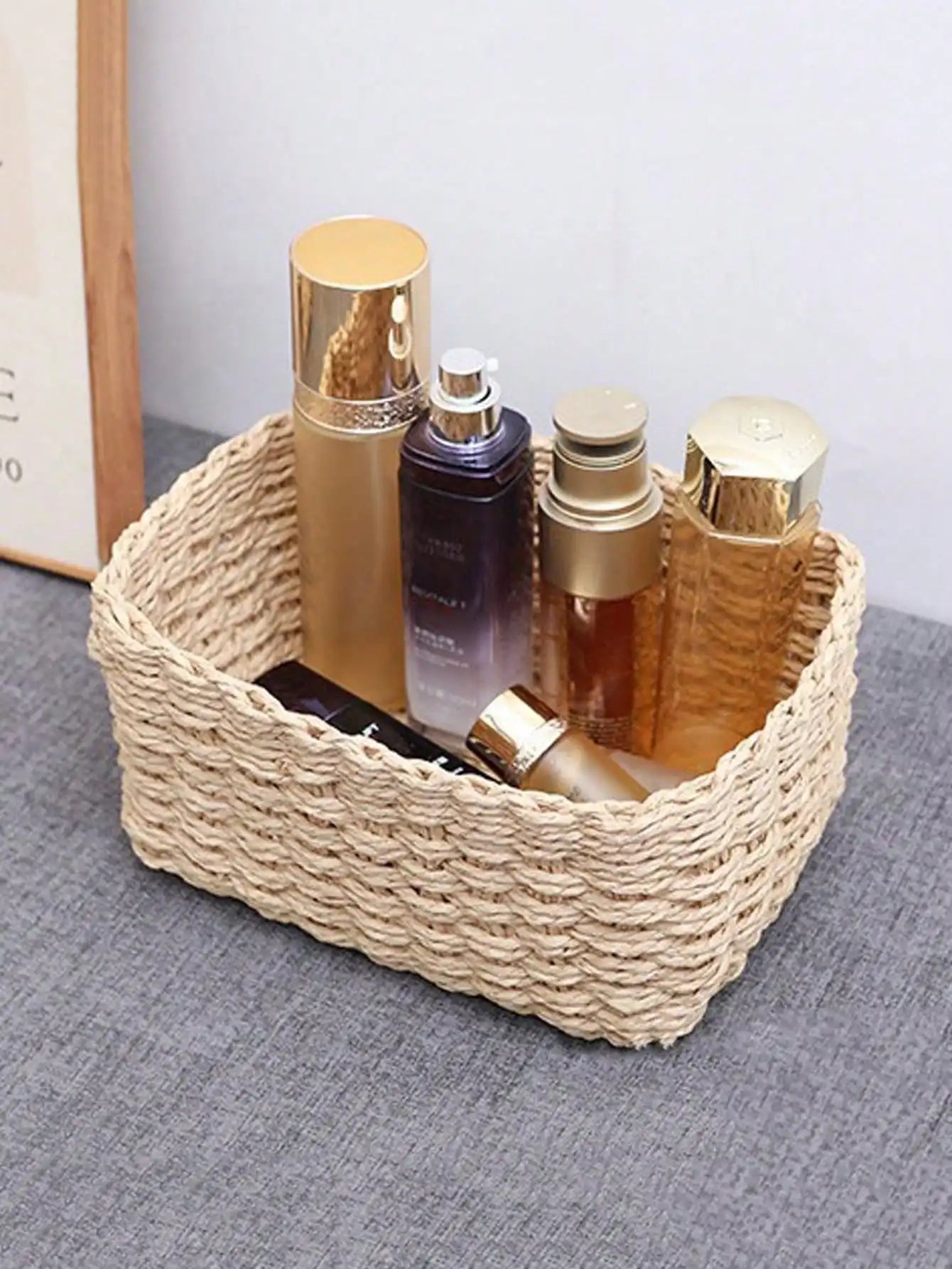 1/3PCS Handmade Seagrass Rattan Storage Baske