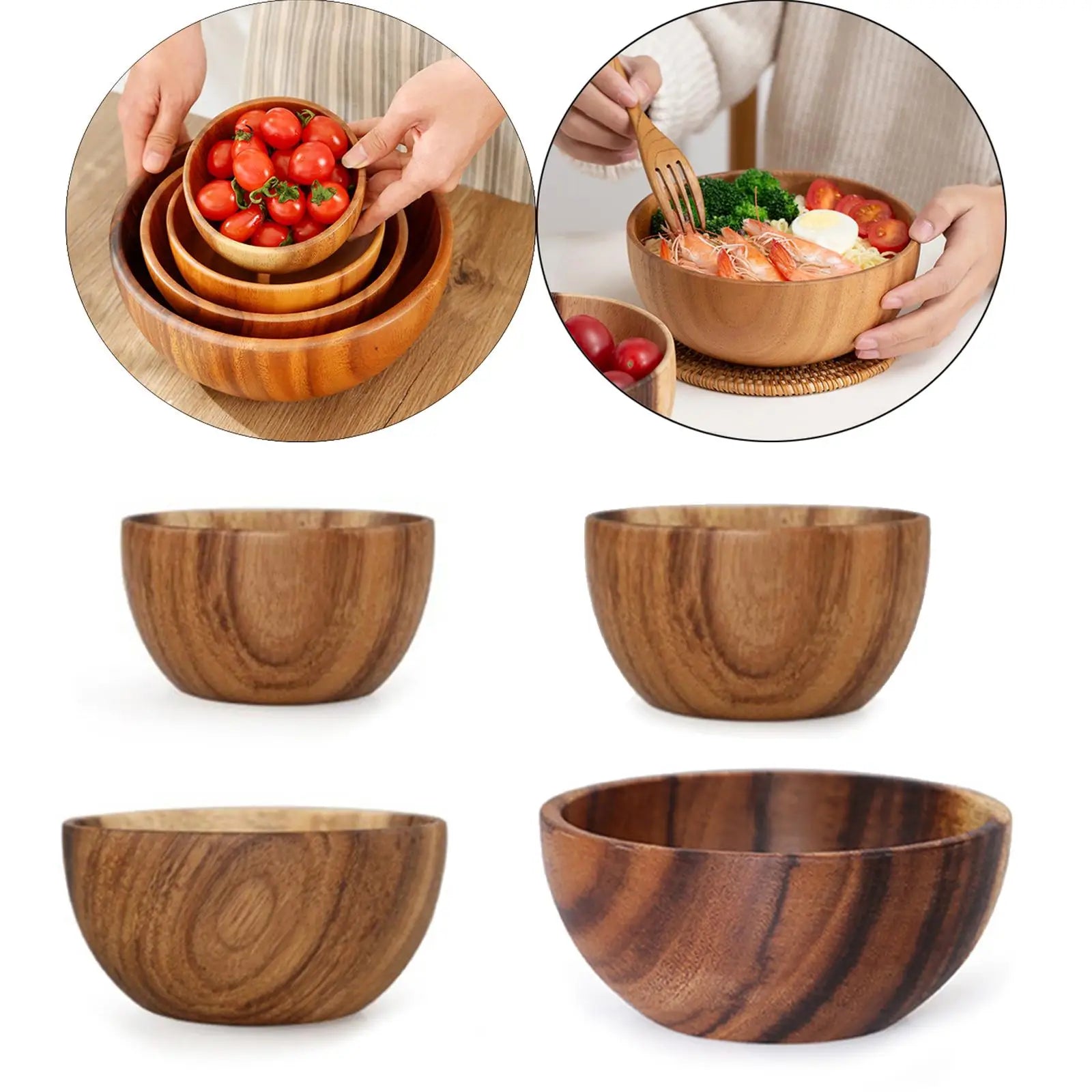 Wooden Salad Bowl Household Kitchen Utensils