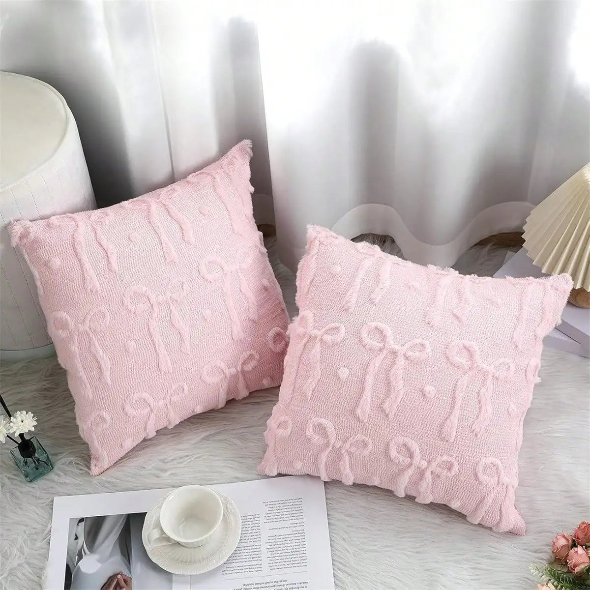 Bow Pillow Covers Beautiful Plush