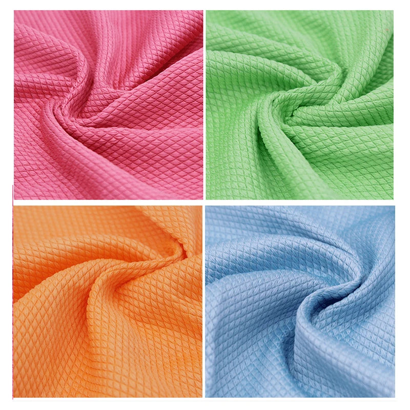 5/10pcs Dish Towels Fish Microfibre Scale Cleaning Cloth Reusable Kitchen Wipes Soft Dishcloths Lint-Free Super Absorbent Towel