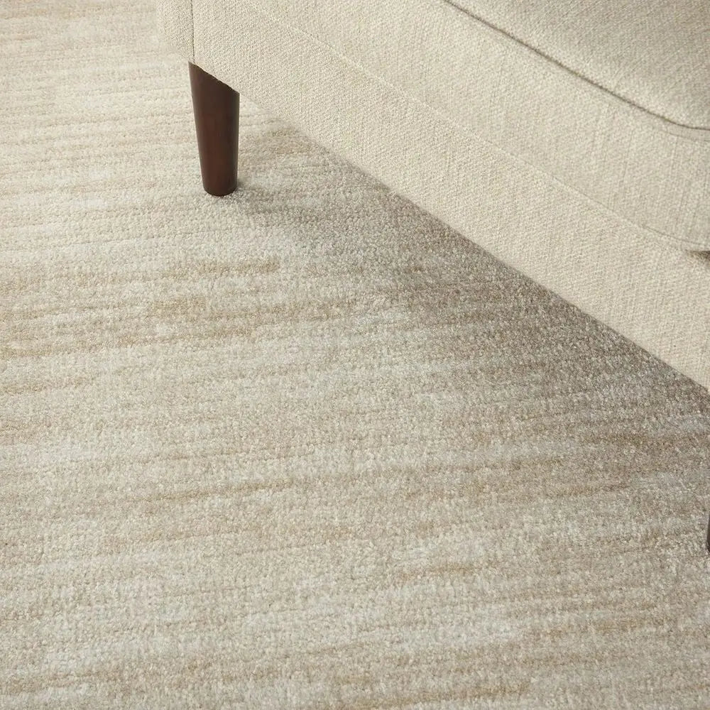 Ivory Beige 4x6 Area Rug - Low Maintenance, No Shedding