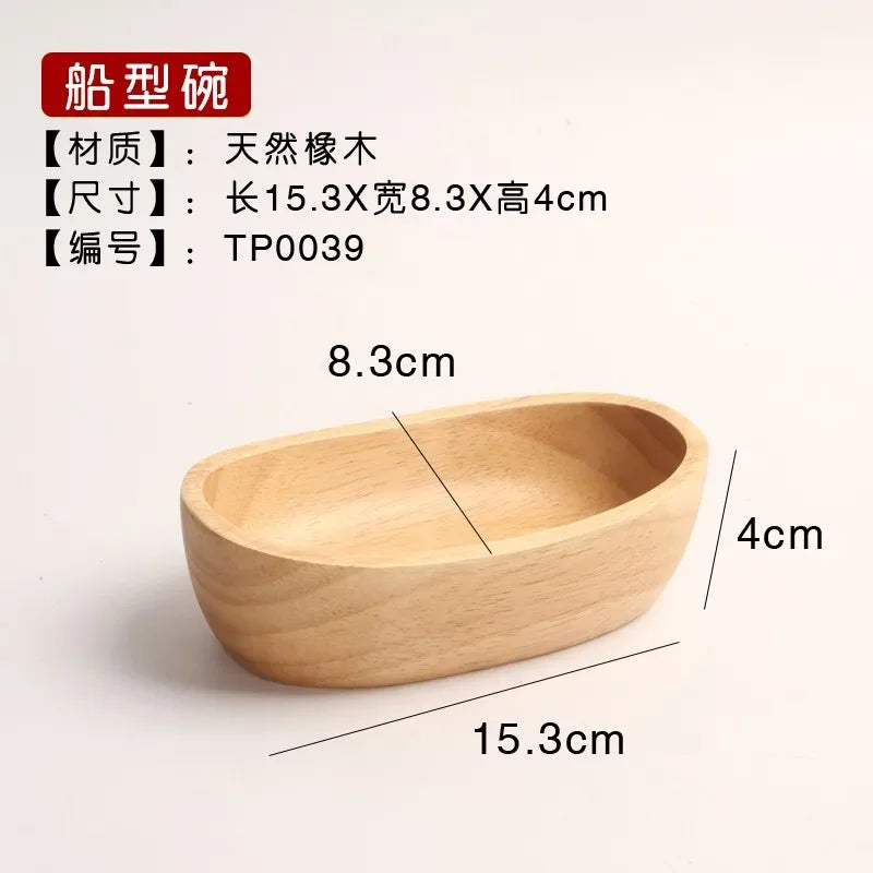 Acacia Wooden Bowl Premium   Wooden Boat-shaped Bowl
