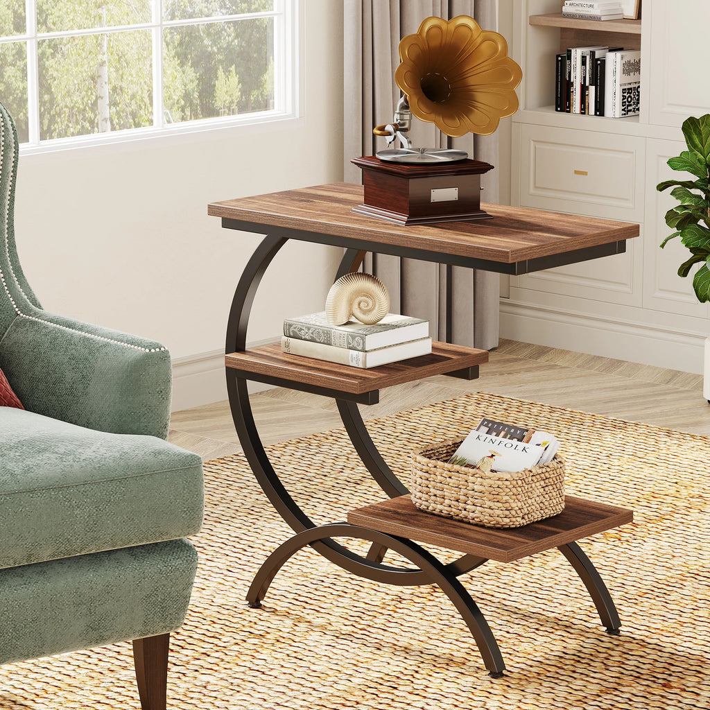 Tribesigns C-Shaped d Table,Wood