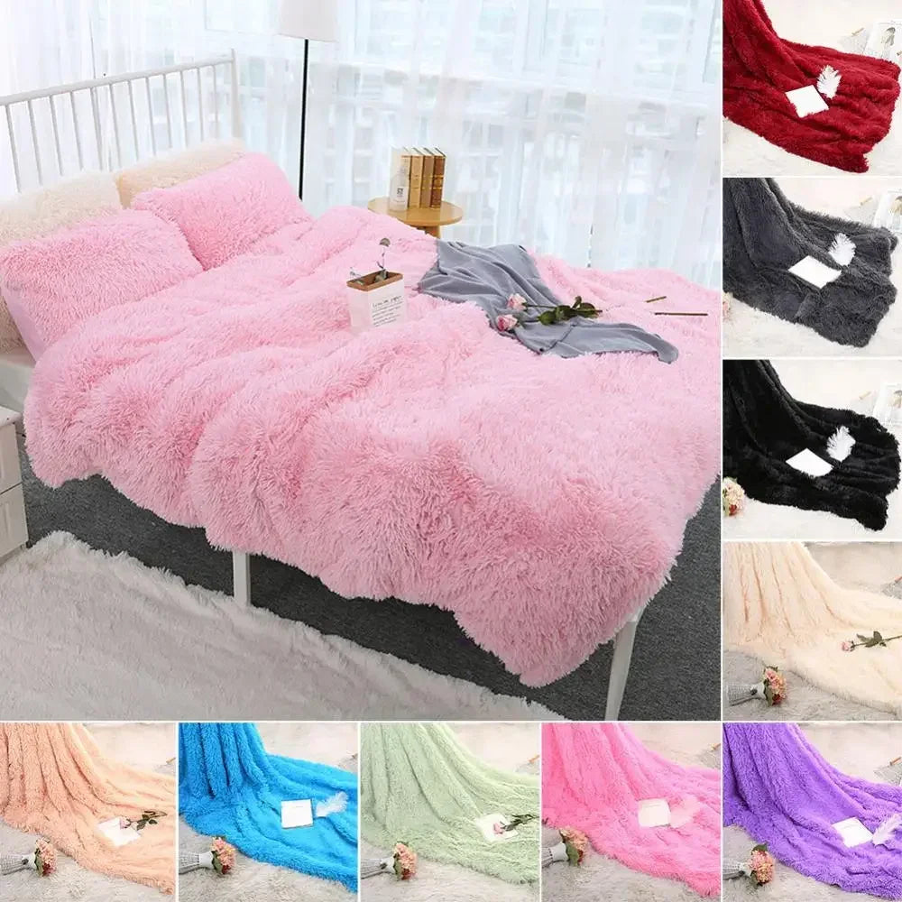 80x120cm Soft Fluffy Shaggy Warm Bed Sofa Bedspread Bedding Sheet Throw Blanket