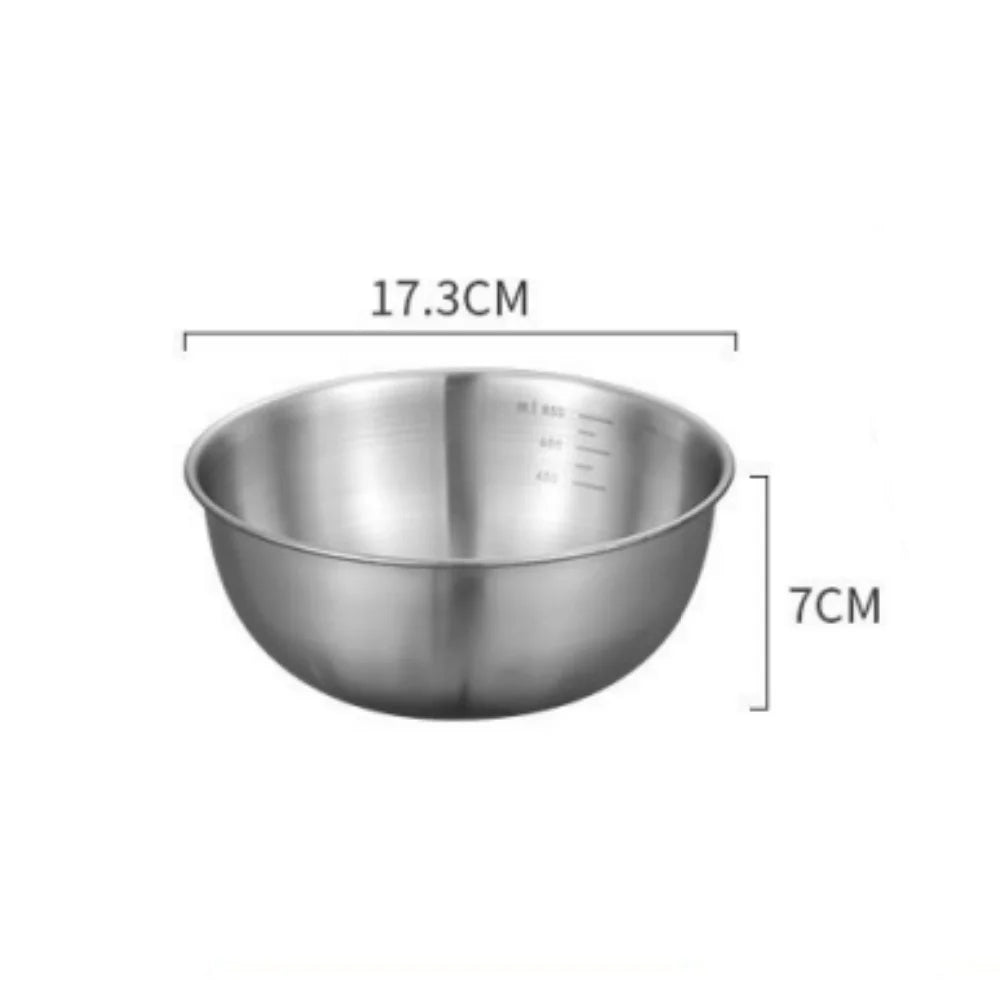 Stainless Steel Bowl Set with Scale for Cooking Baking Food Storage Large Capacity