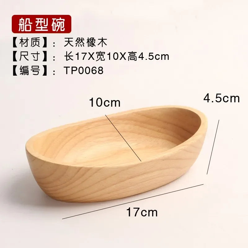 Acacia Wooden Bowl Premium   Wooden Boat-shaped Bowl