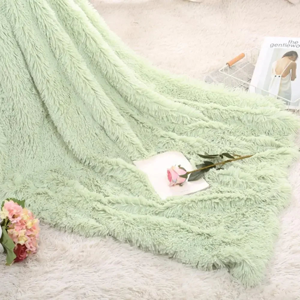 80x120cm Soft Fluffy Shaggy Warm Bed Sofa Bedspread Bedding Sheet Throw Blanket