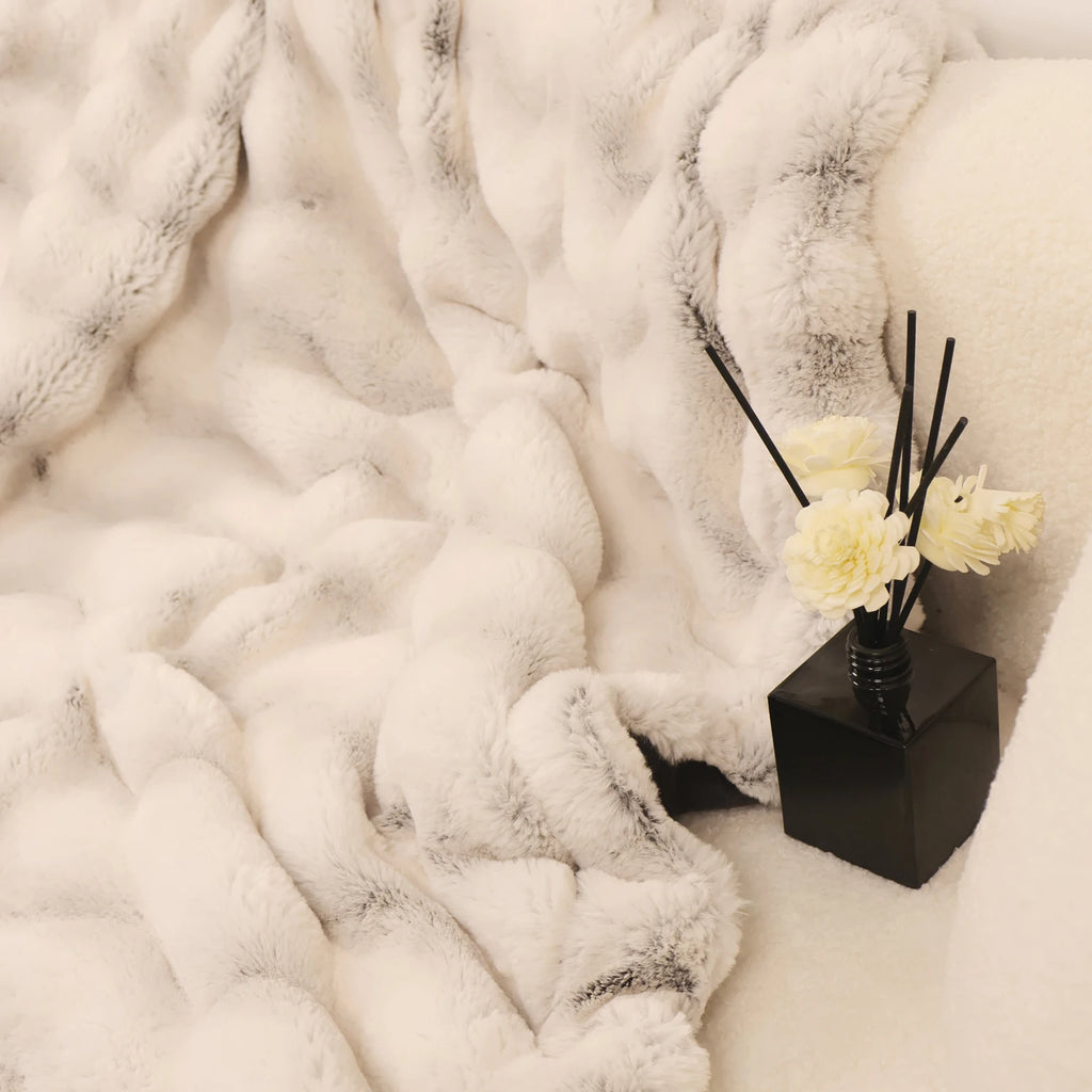 Rosekind Soft FAUX RABBIT Fleece Throw , Faux Fur Blanket