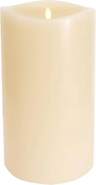 Grand Pillar Flameless LED Candle, Ivory 6.25 x 10.6, Battery Operated Real Wax with Timer, Moving Flame, Realistic Unscented