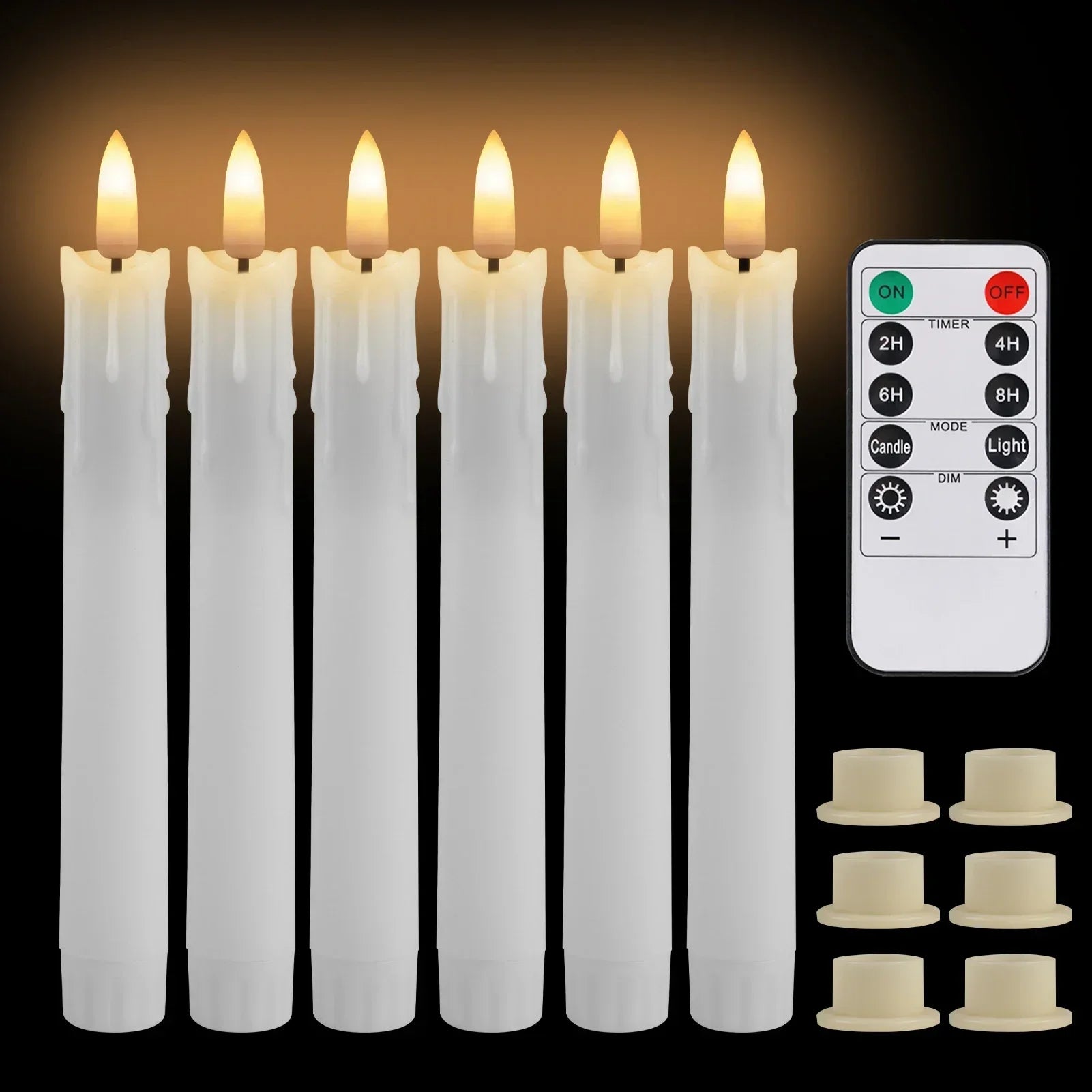 LED Taper Candle with Remote Flameless Flickering Electronic Candle 17CM CandleStick Window Candle