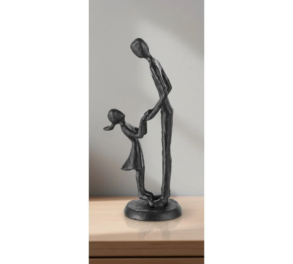 Father Daughter Dance Sculpture - Heartwarming Iron Statue