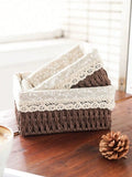 3Pcs  Woven Storage Baskets W/&W/O Cover