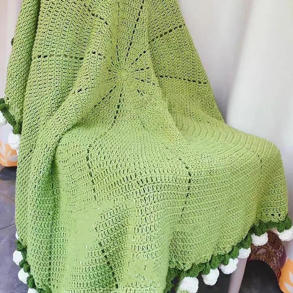 Crochet Rose Bouquet Blanket Fashion Finished Flower Bouquet Blanket Sunflower Carnation DIY Craft Knitted Blanket