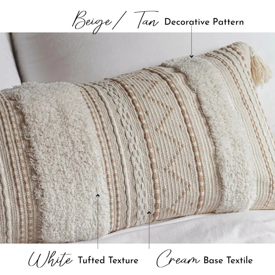 14x36 Lumbar Pillow Cover for Bed, Rectangular